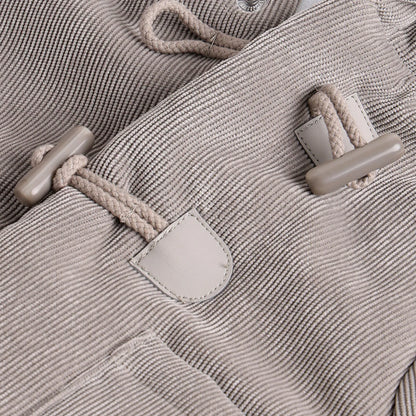 Boys Brown Hooded Self Design Coat