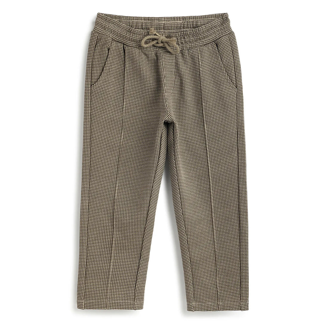 Boys Brown Printed Trousers
