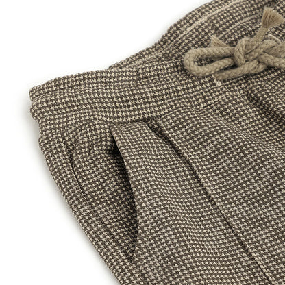 Boys Brown Printed Trousers