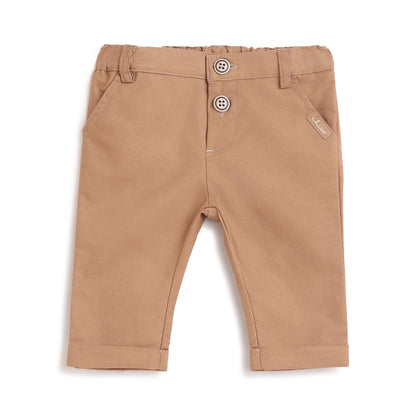 Boys Brown Regular Fit Trousers