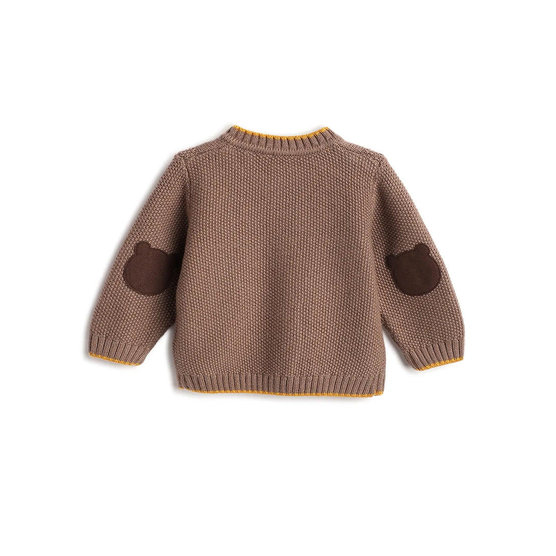 Boys Brown Self Design Cardigan
