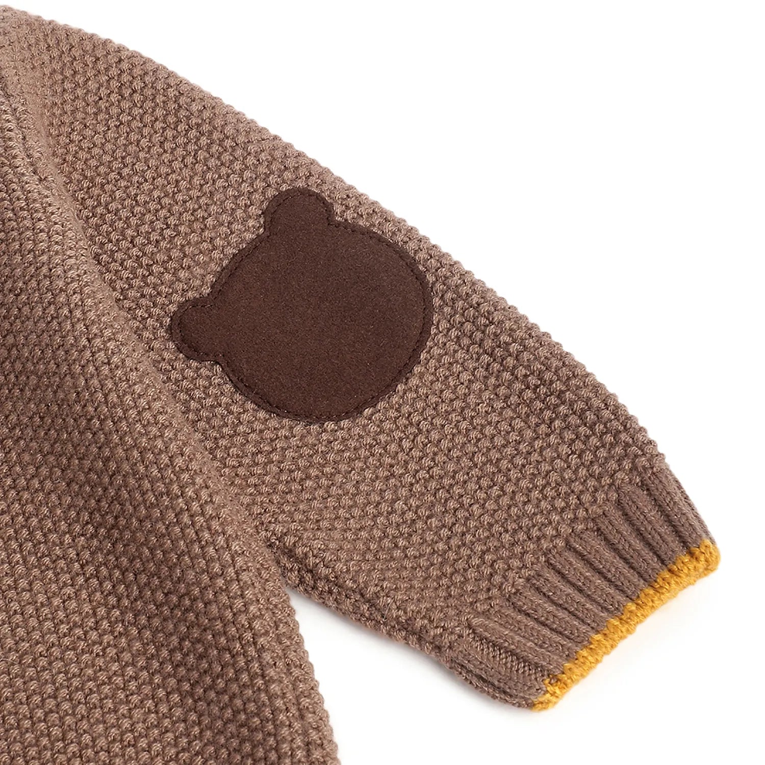 Boys Brown Self Design Cardigan