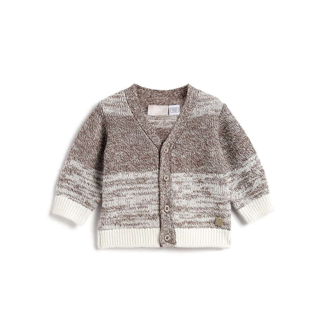 Boys Brown Self Design Cardigan