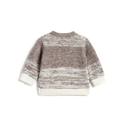 Boys Brown Self Design Cardigan