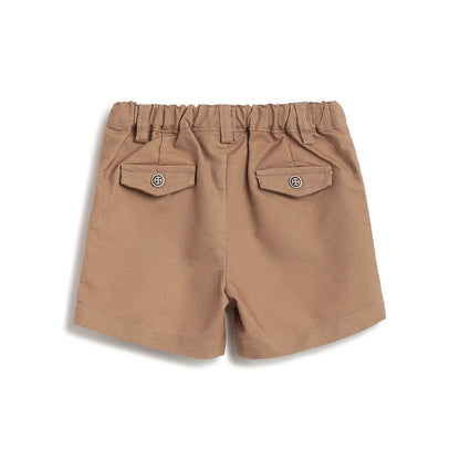 Boys Brown Solid Shorts