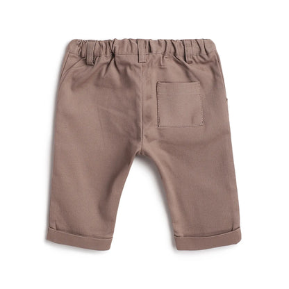 Boys Brown Solid Trousers