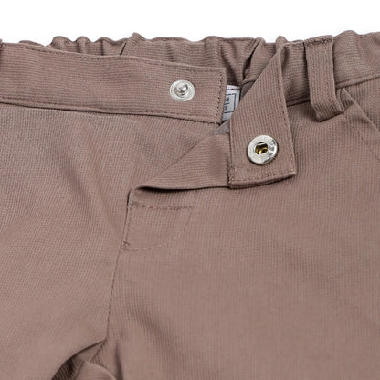 Boys Brown Solid Trousers