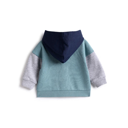 Boys Colourblocked Hooded Cardigan