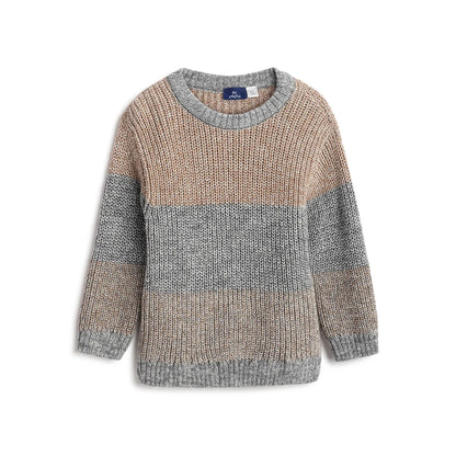 Boys Colourblocked Ribbed Pullover