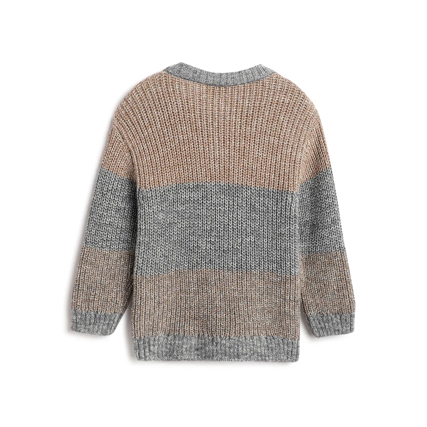 Boys Colourblocked Ribbed Pullover