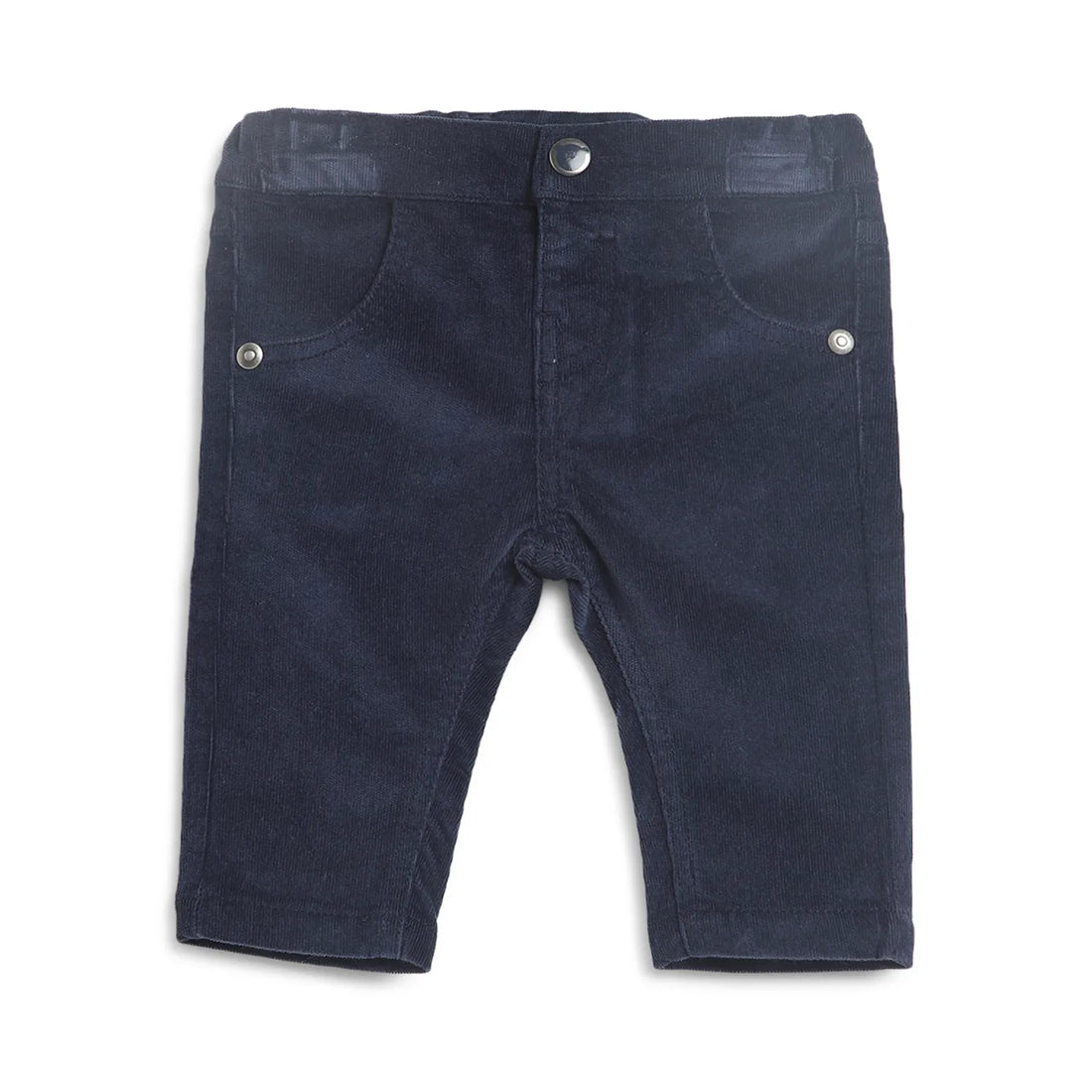 Boys Dark Blue Mid-Rise Relaxed Fit Trousers