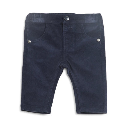 Boys Dark Blue Mid-Rise Relaxed Fit Trousers
