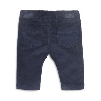 Boys Dark Blue Mid-Rise Relaxed Fit Trousers
