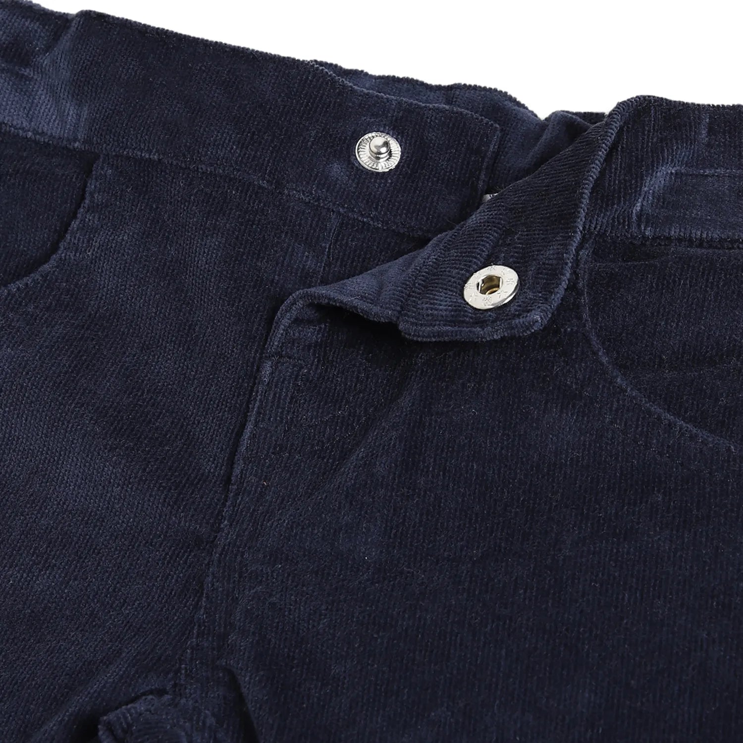 Boys Dark Blue Mid-Rise Relaxed Fit Trousers