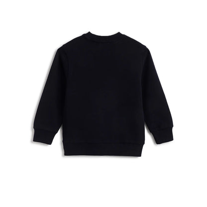 Boys Dark Blue Printed Sweatshirt