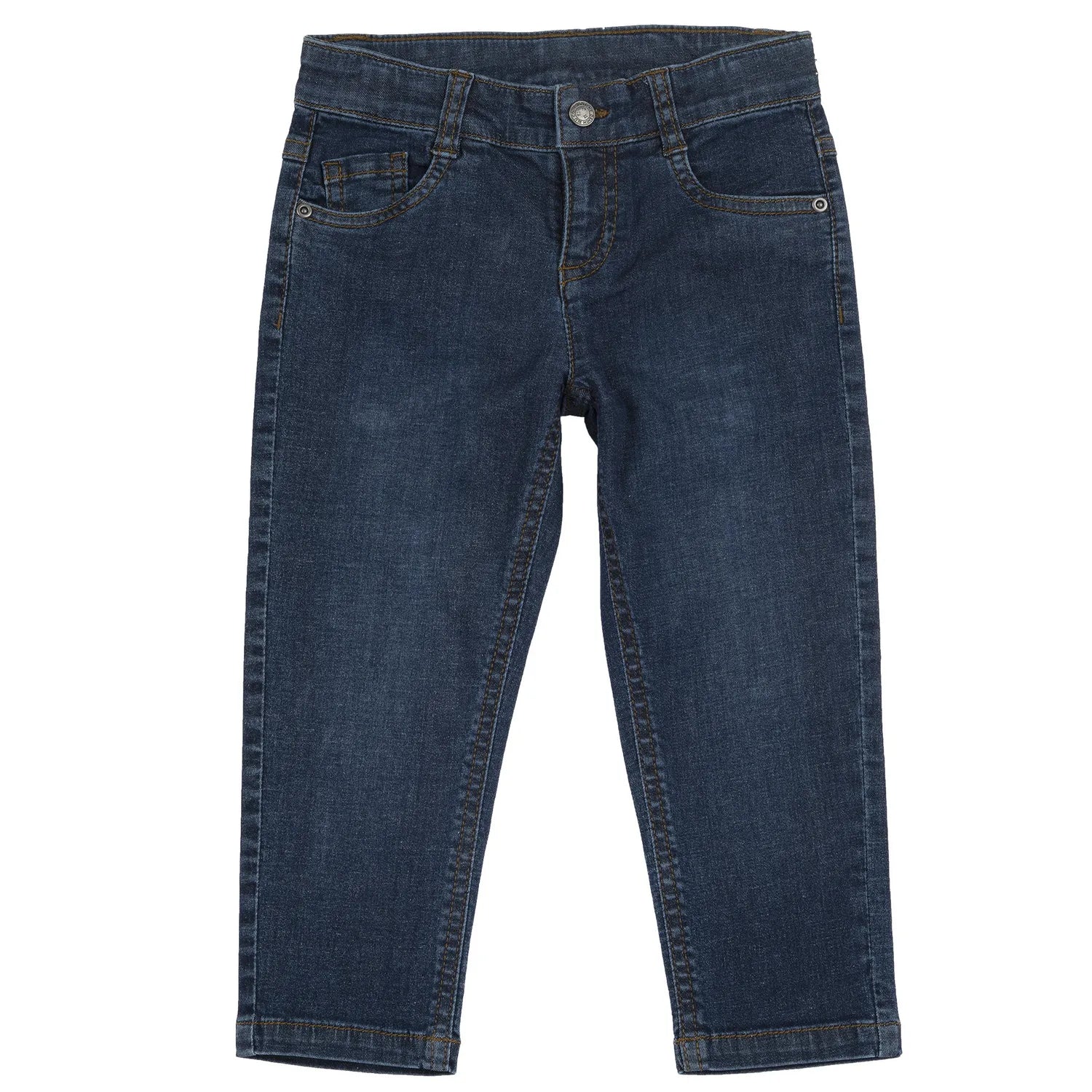 Boys Dark Blue Solid Denim Jeans