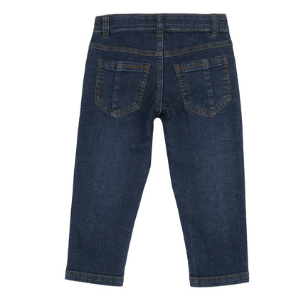 Boys Dark Blue Solid Denim Jeans