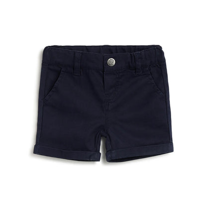Boys Dark Blue Solid Shorts