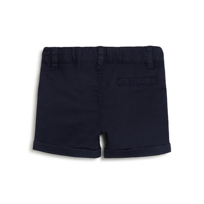 Boys Dark Blue Solid Shorts