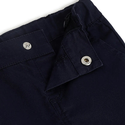 Boys Dark Blue Solid Shorts