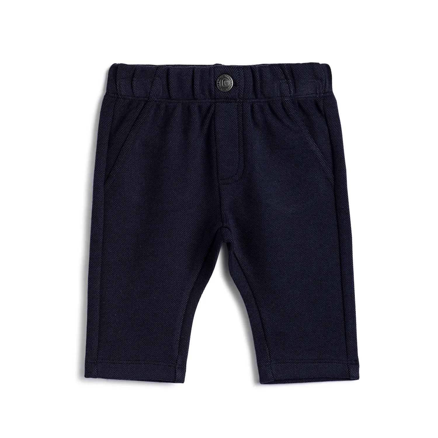 Boys Dark Blue Solid Trousers
