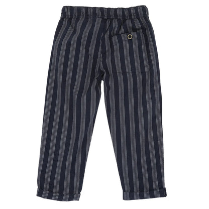 Boys Dark Blue Striped Trouser