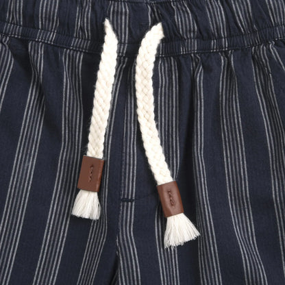 Boys Dark Blue Striped Trouser