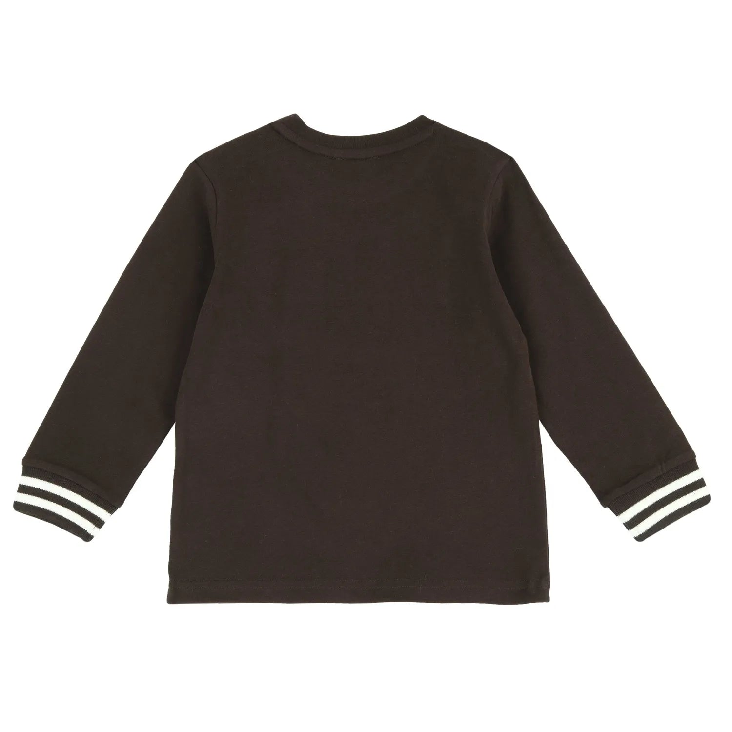 Boys Dark Brown Printed Long Sleeve T-shirt