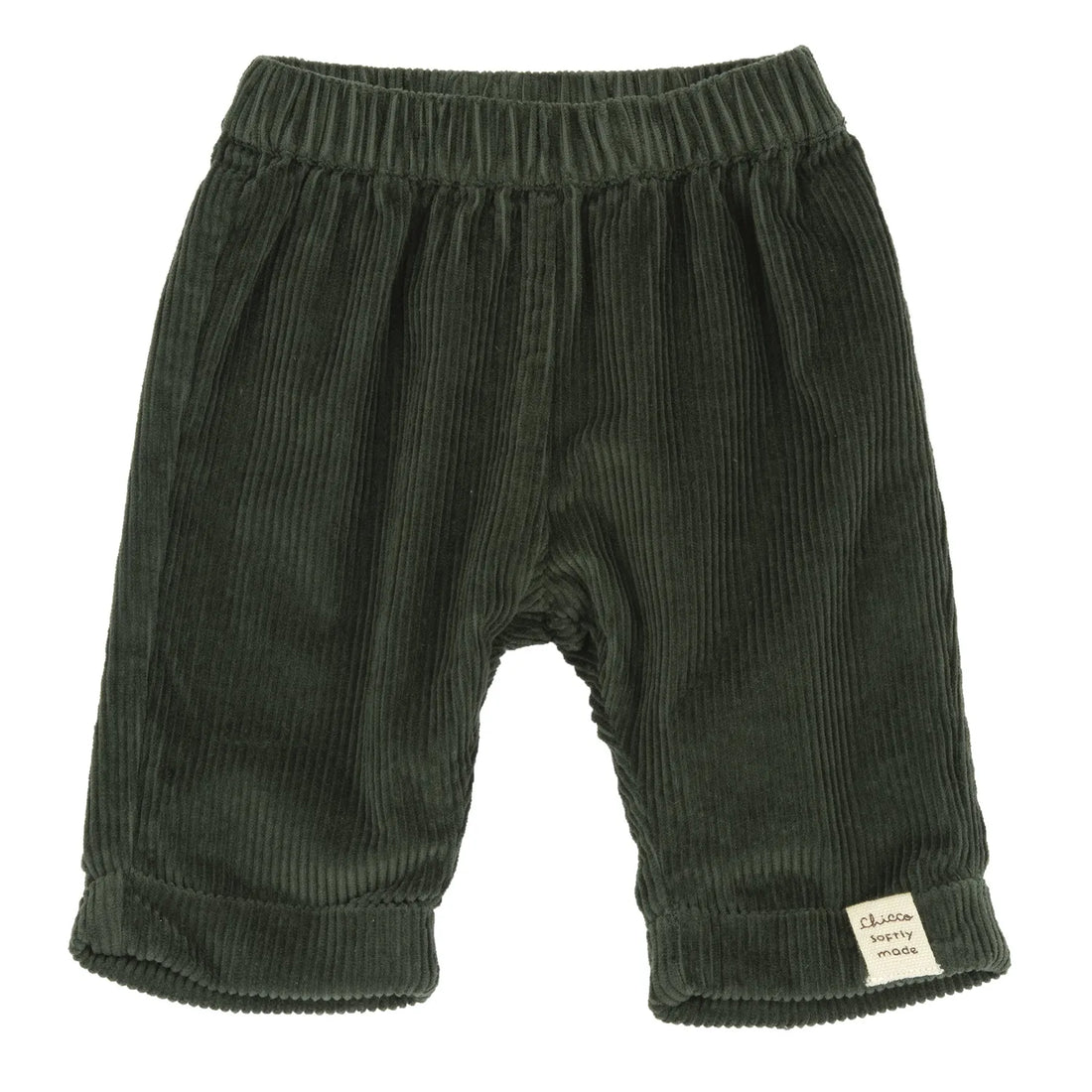 Boys Dark Green Solid Trouser