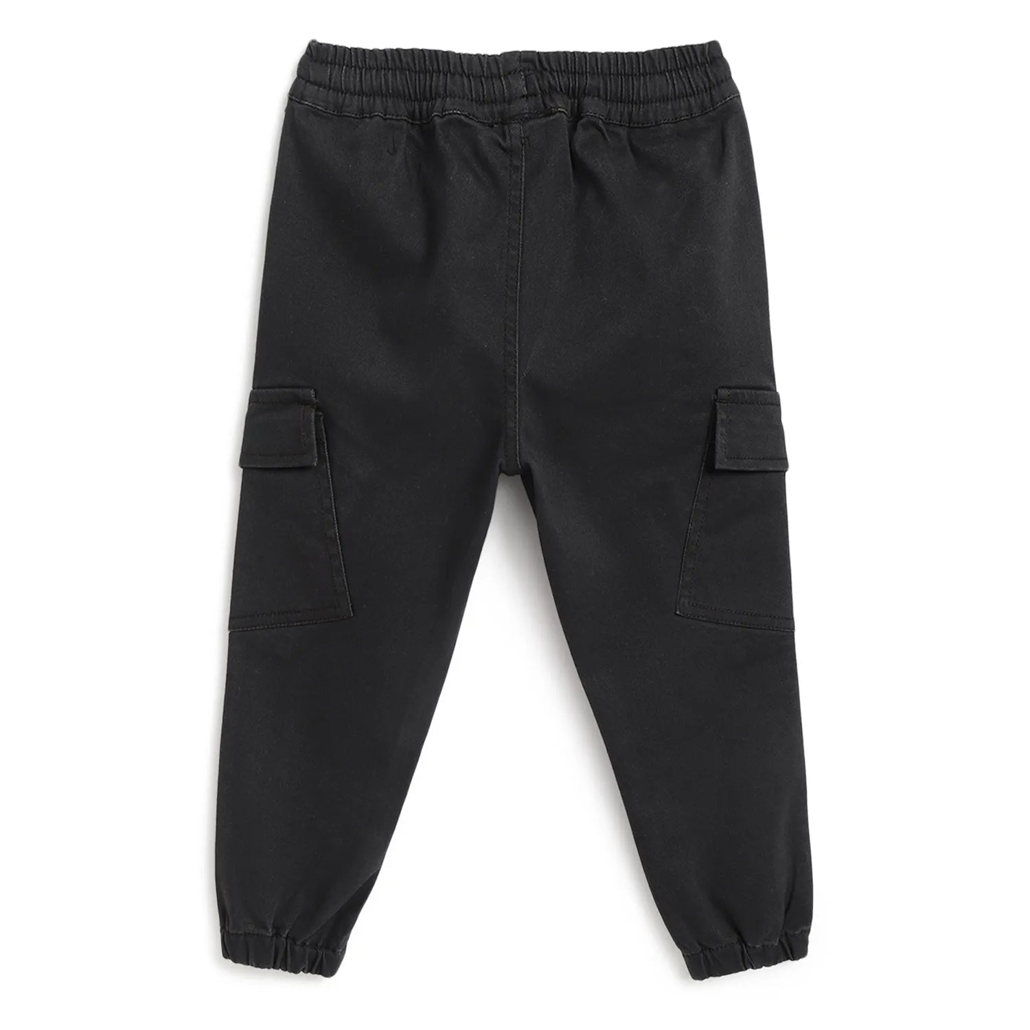 Boys Dark Grey Mid-Rise Relaxed Joggers