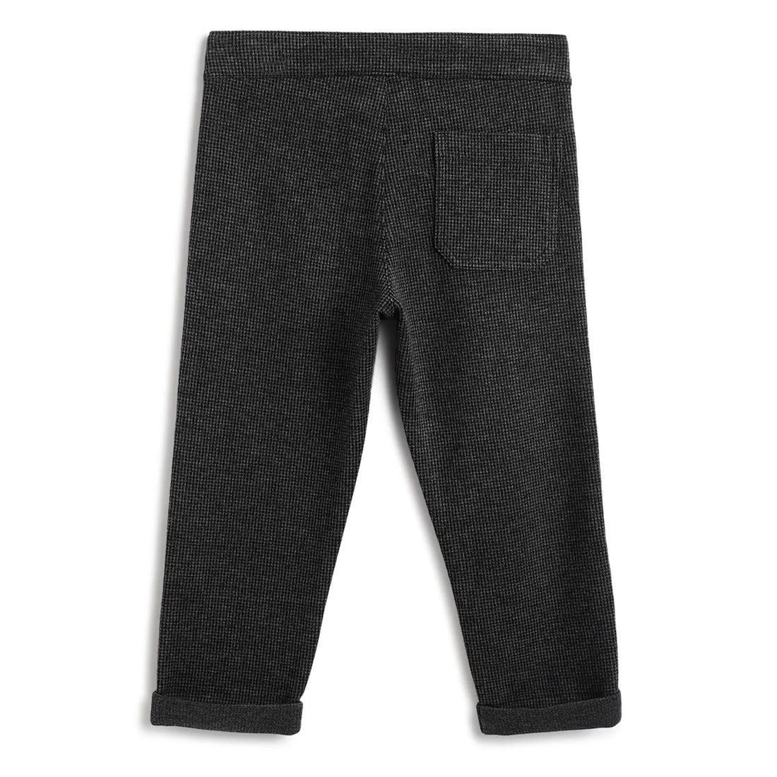 Boys Dark Grey Solid Trousers