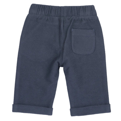 Boys Dark Light Blue Solid Trouser