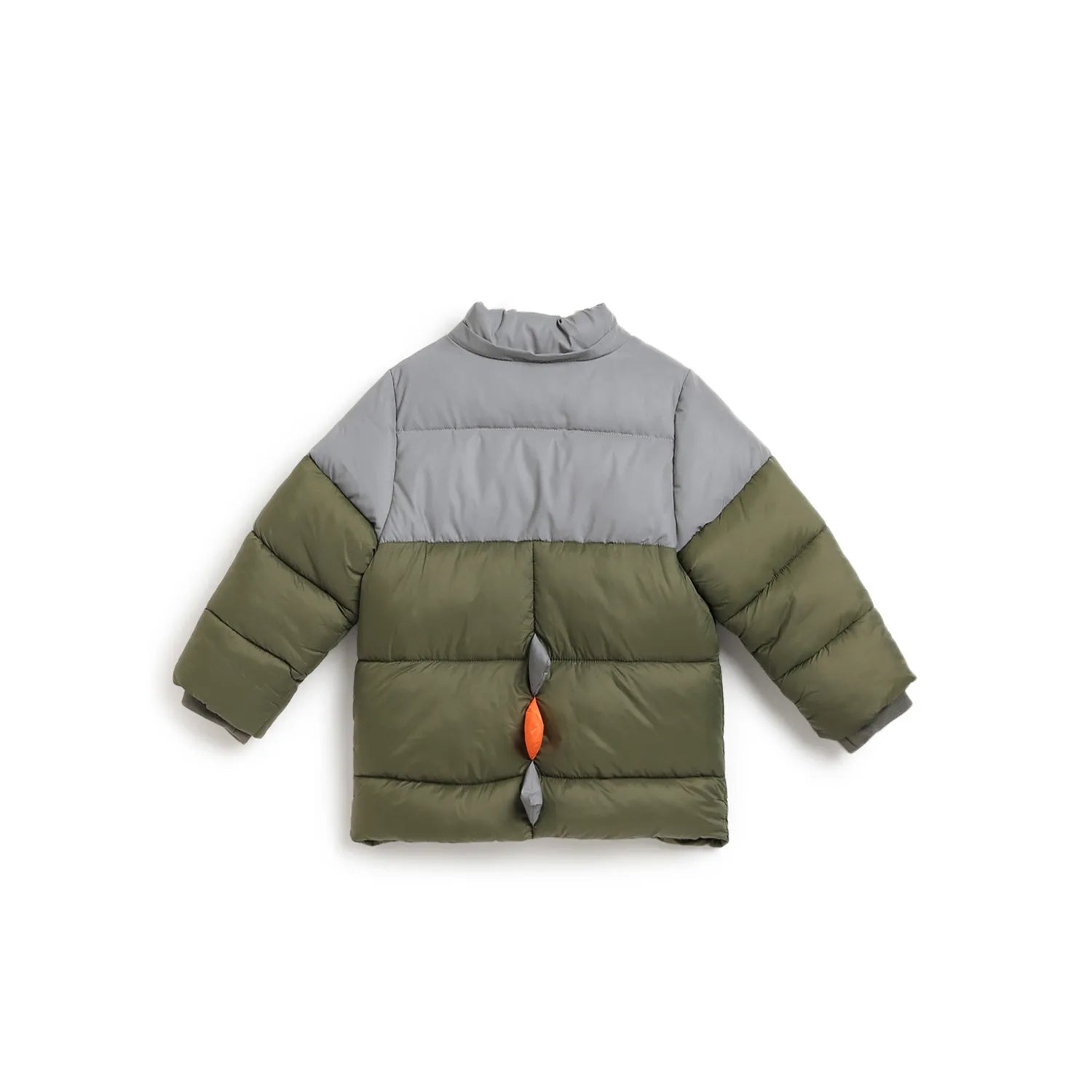 Boys Green Colourblocked Padded Jacket