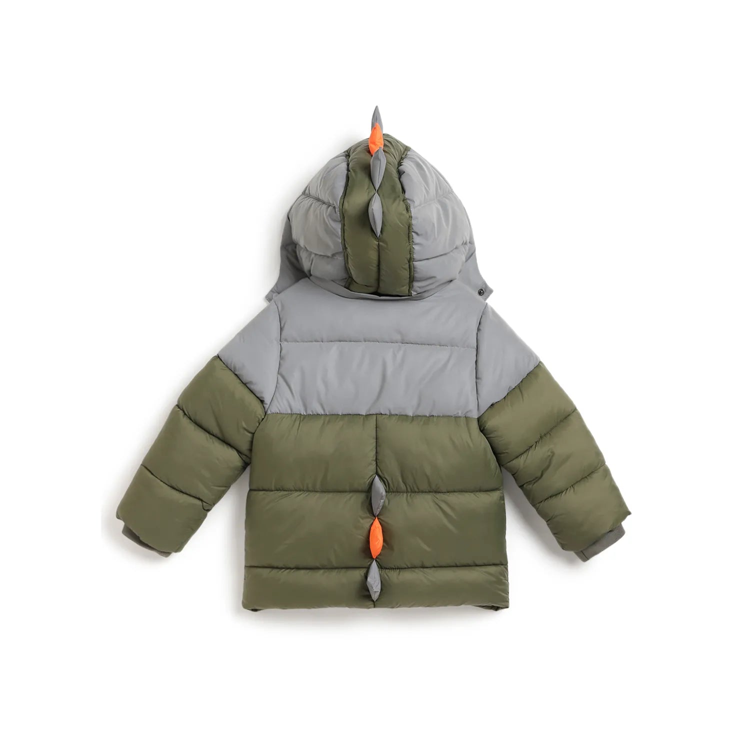 Boys Green Colourblocked Padded Jacket