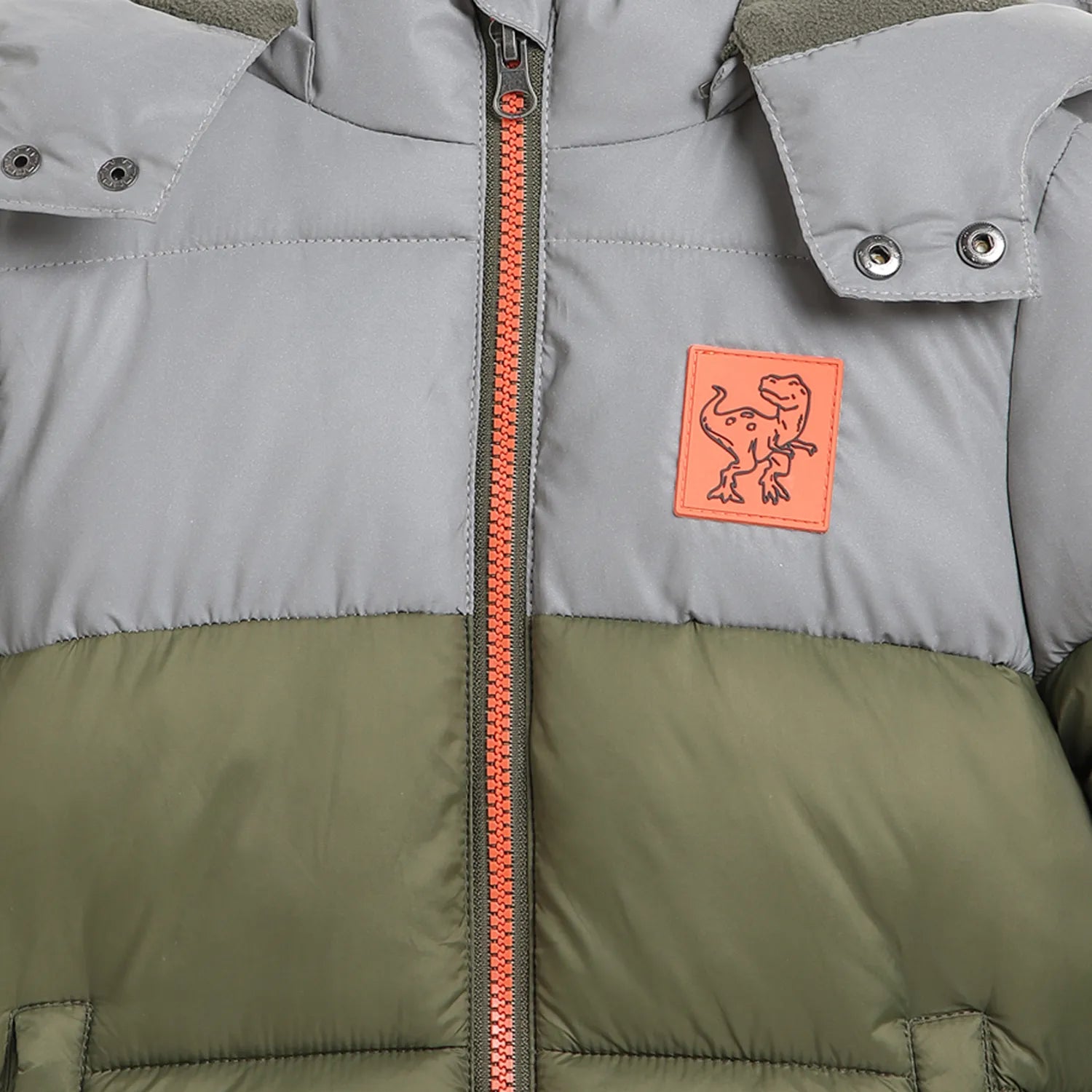 Boys Green Colourblocked Padded Jacket