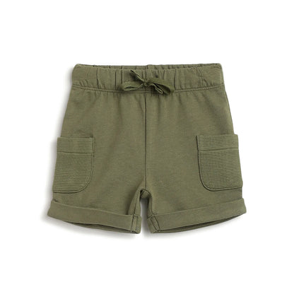 Boys Green Cotton Shorts