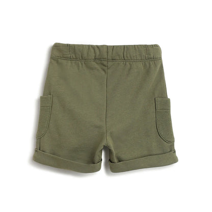 Boys Green Cotton Shorts