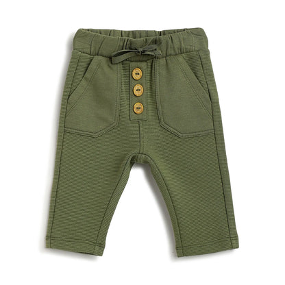 Boys Green Cotton Trouser