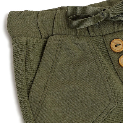 Boys Green Cotton Trouser