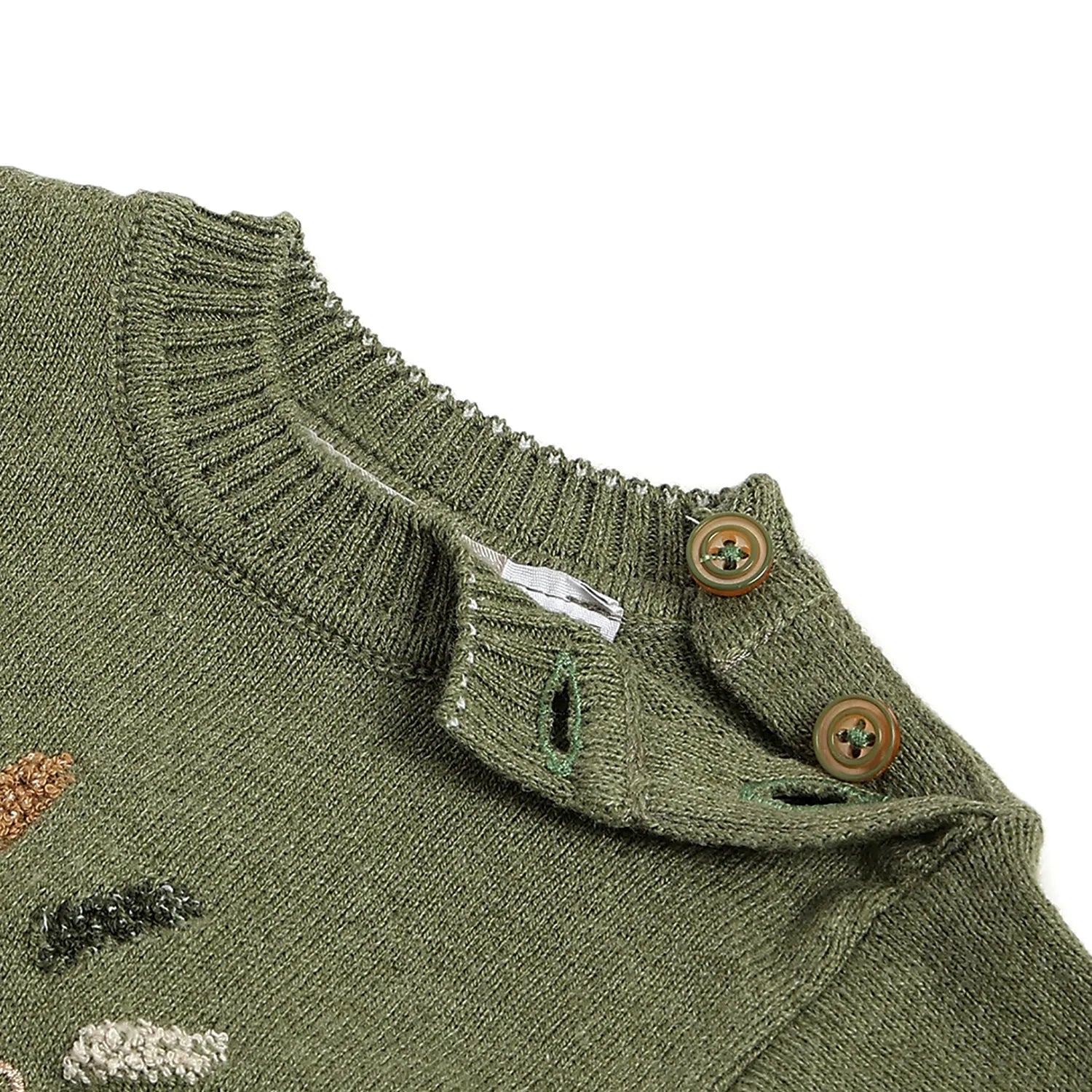 Boys Green Embroidered Pullover