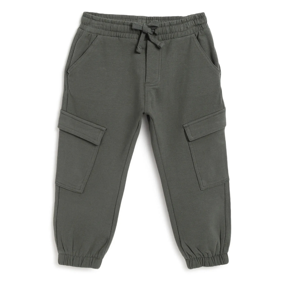 Boys Green Mid-Rise Relaxed Joggers