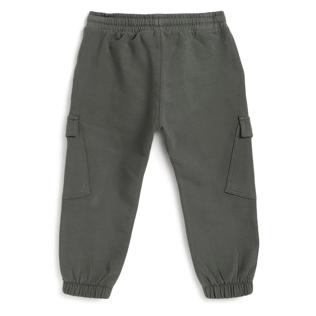 Boys Green Mid-Rise Relaxed Joggers