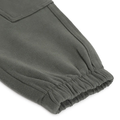 Boys Green Mid-Rise Relaxed Joggers
