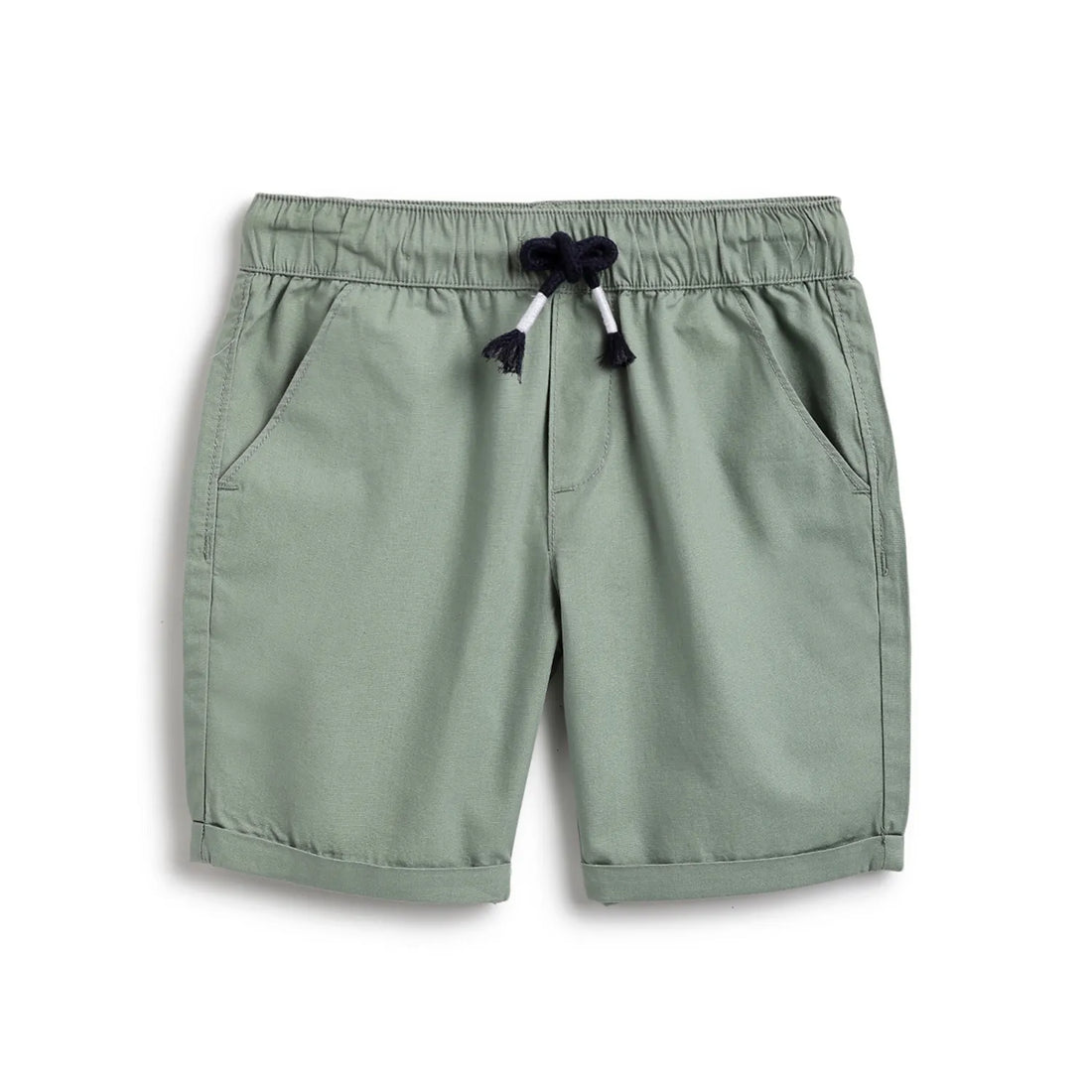 Boys Green Mid-Rise Shorts