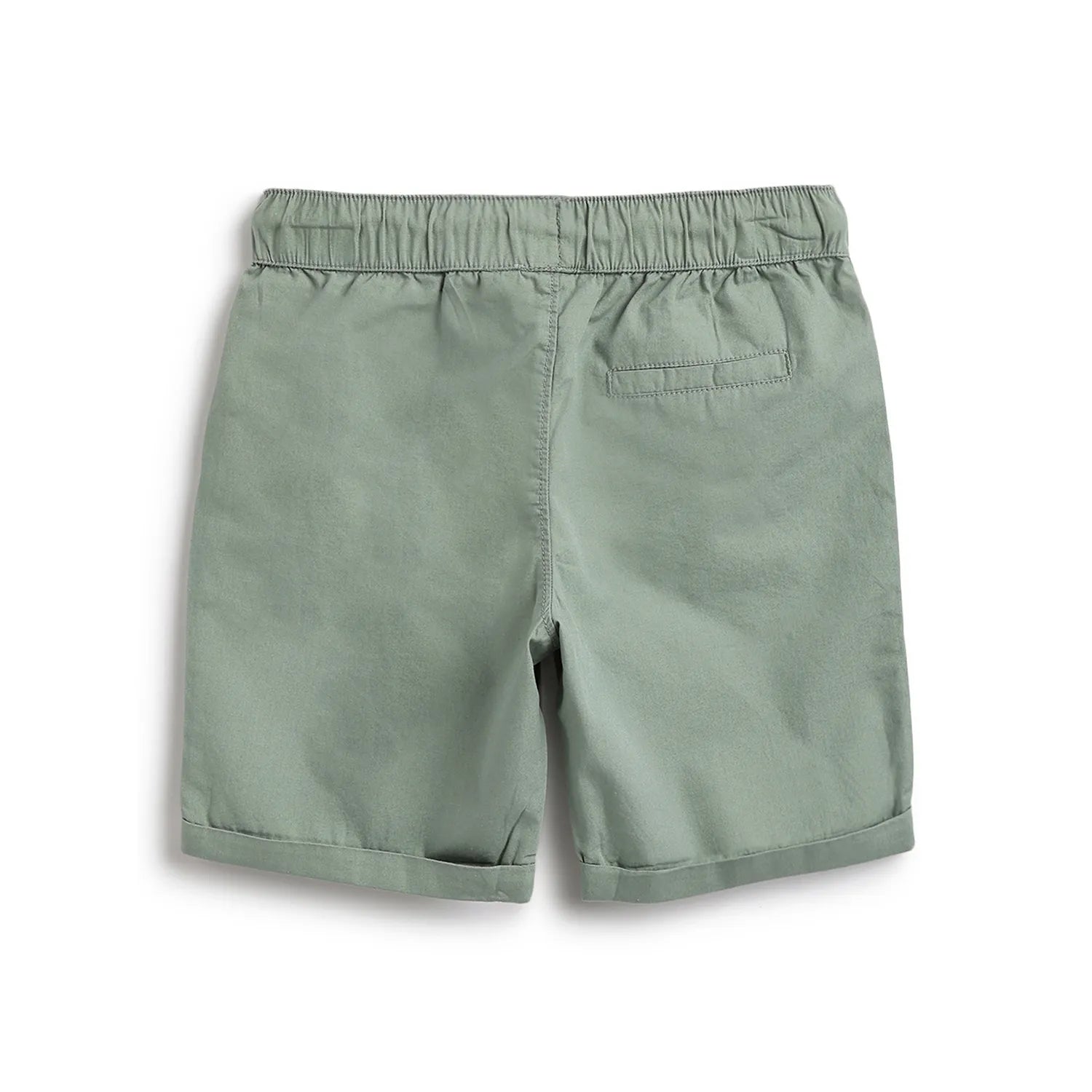 Boys Green Mid-Rise Shorts