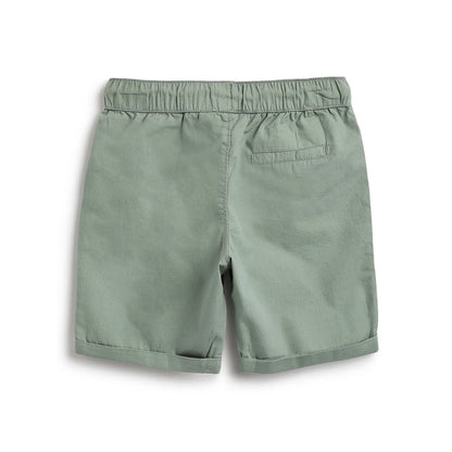 Boys Green Mid-Rise Shorts