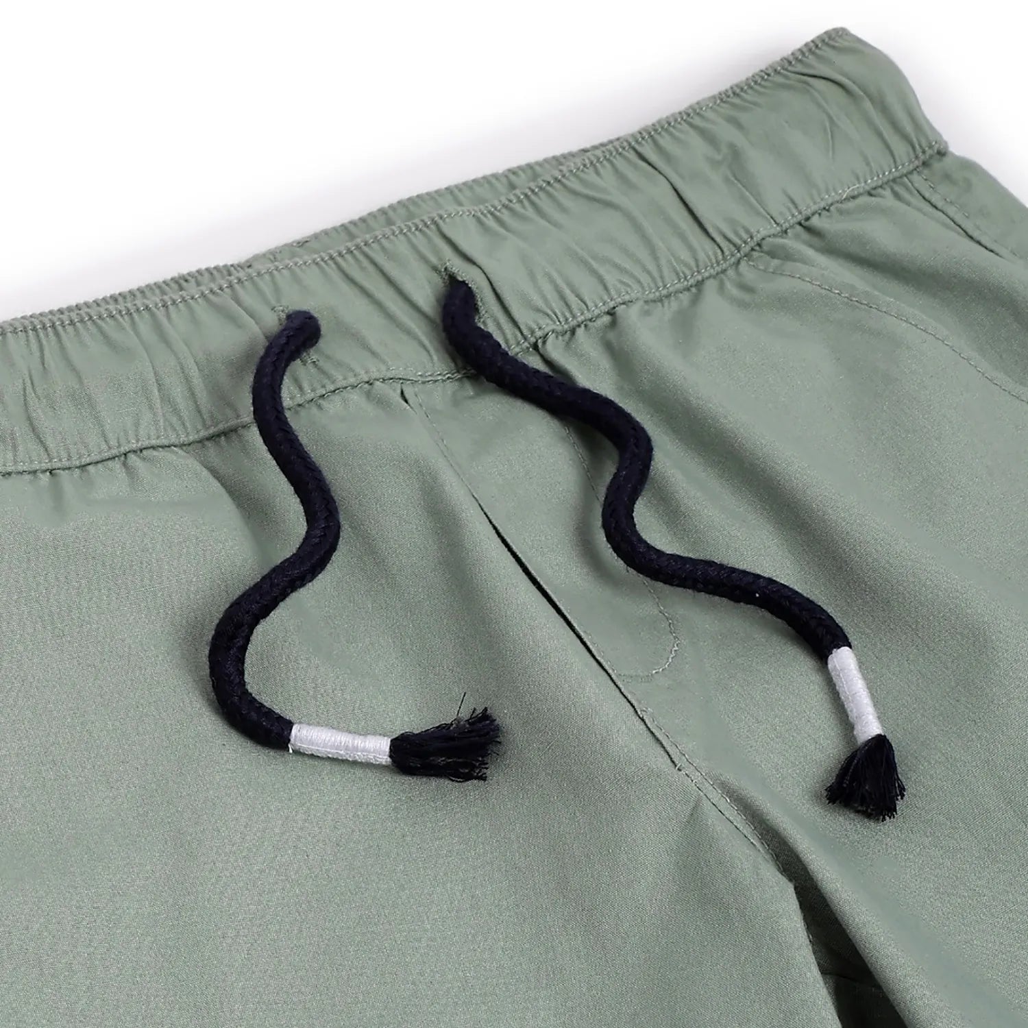 Boys Green Mid-Rise Shorts