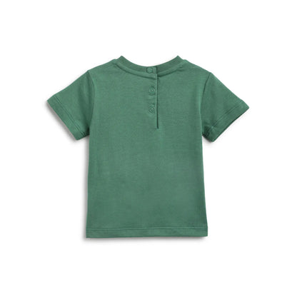 Boys Green Printed T-Shirt With Shorts