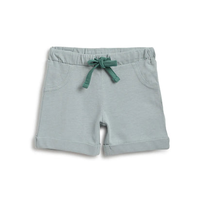 Boys Green Printed T-Shirt With Shorts