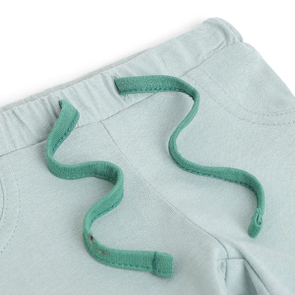 Boys Green Printed T-Shirt With Shorts